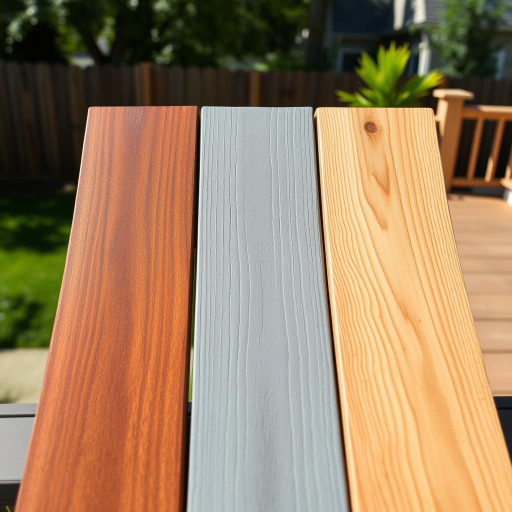 Freshly stained pressure-treated deck in south Charlotte with even penetrating oil finish.