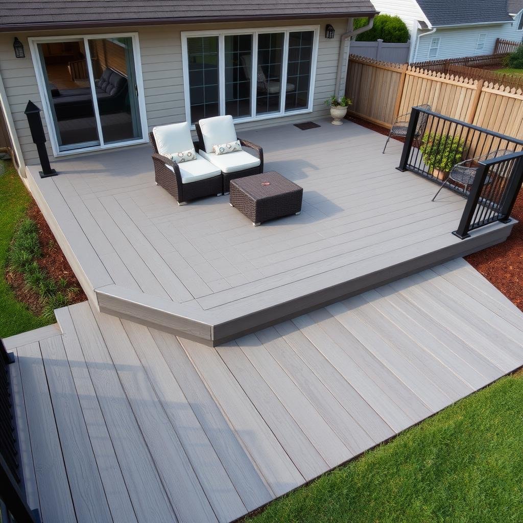 Trex Select composite deck with clean hidden-fastener pattern in a Charlotte backyard